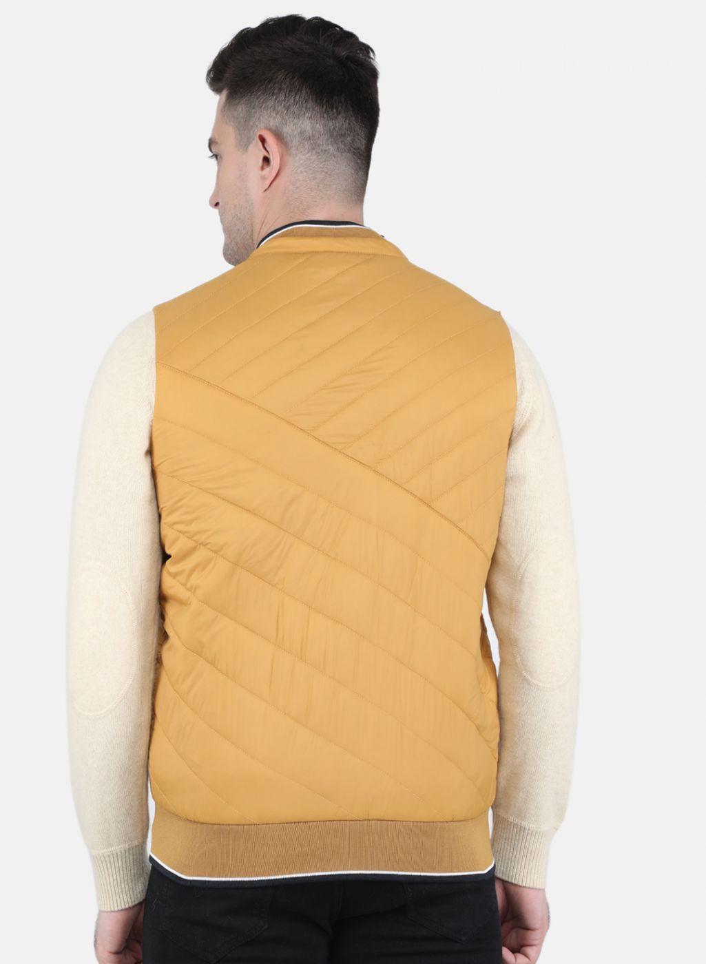 Men Yellow Solid Jacket