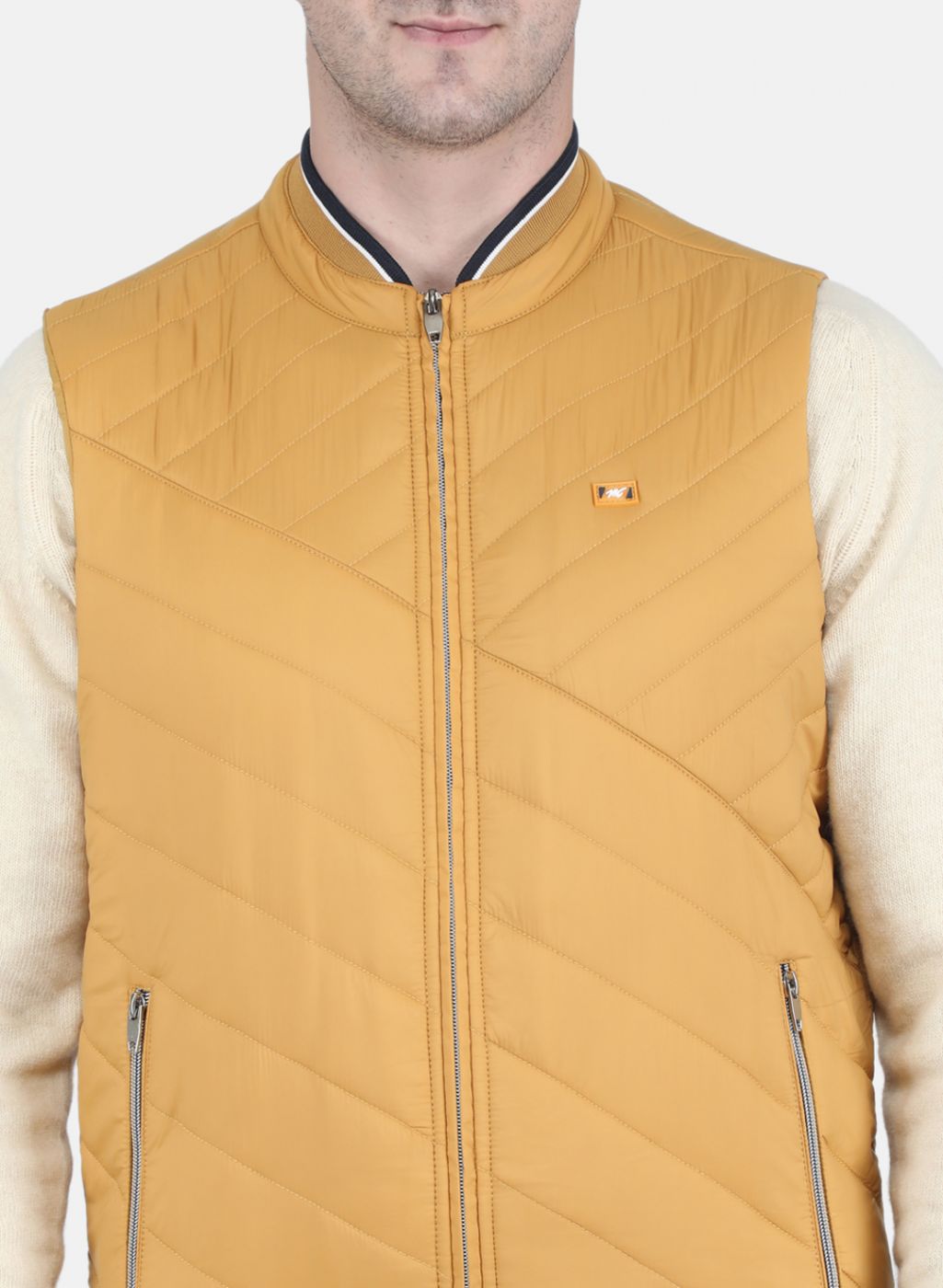 Men Yellow Solid Jacket