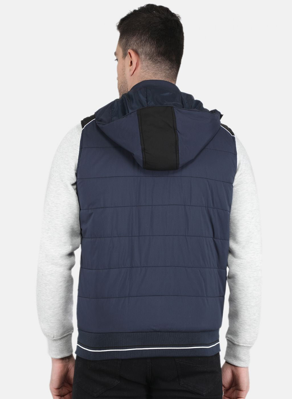 Men NAvy Blue Solid Jacket