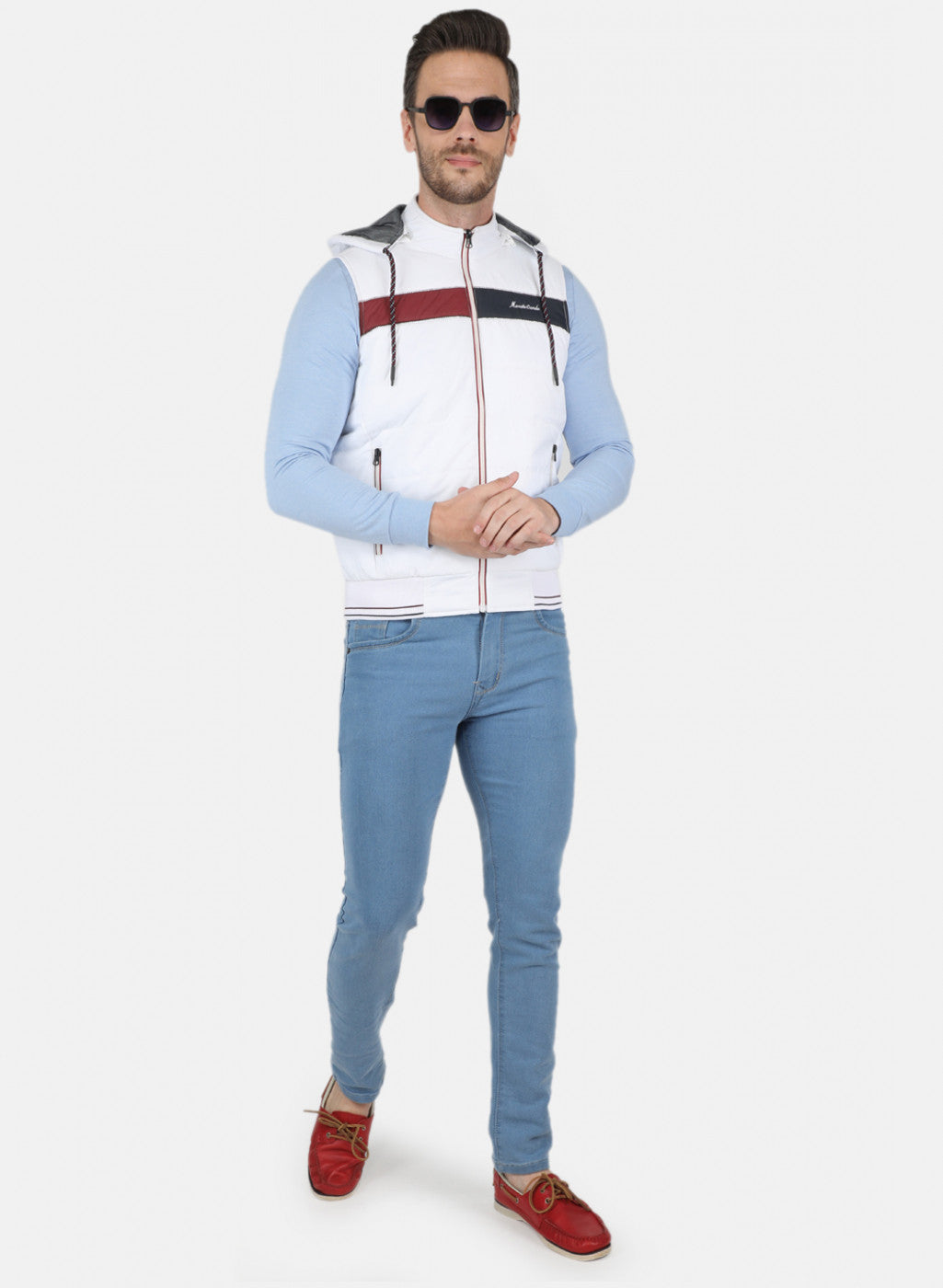 Men White Solid Jacket