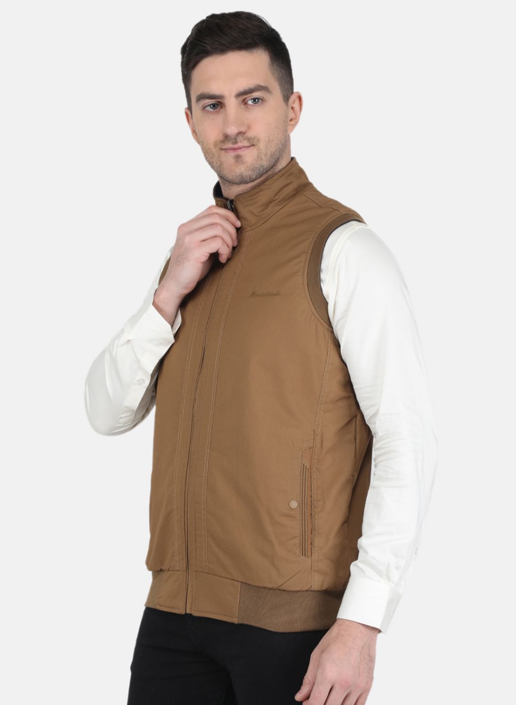 Men Brown Solid Jacket