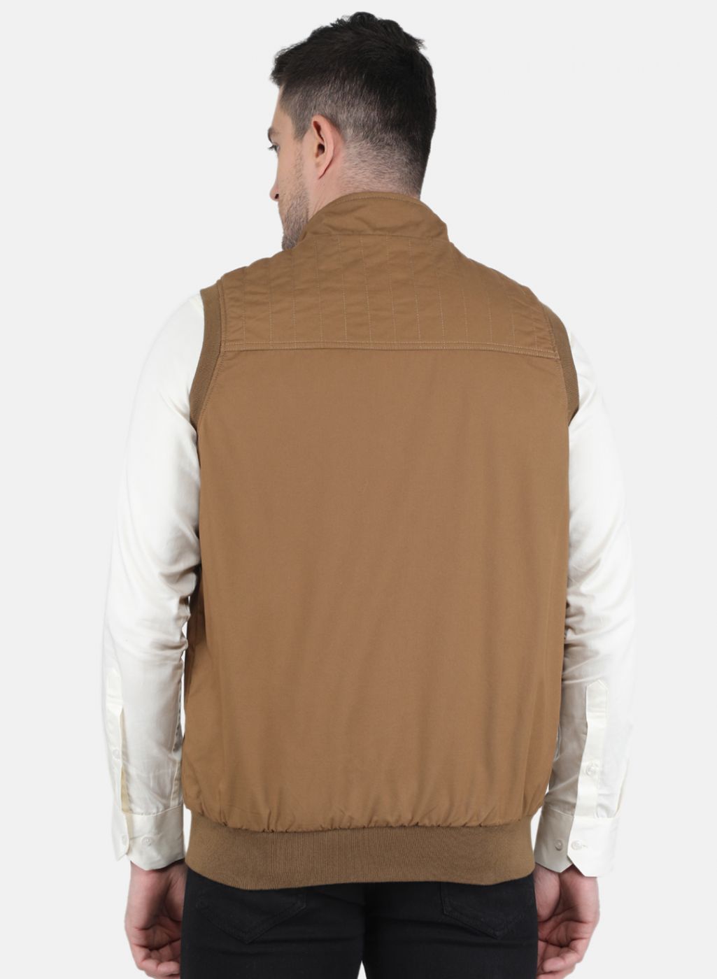 Men Brown Solid Jacket