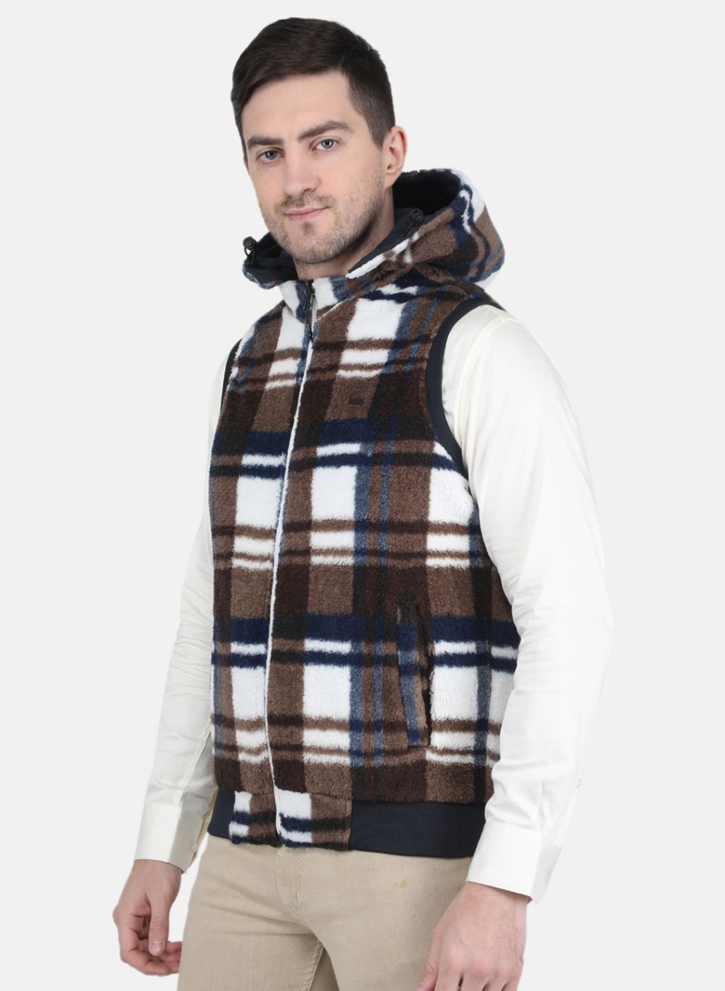 Men NAvy Blue Reversible Solid Jacket