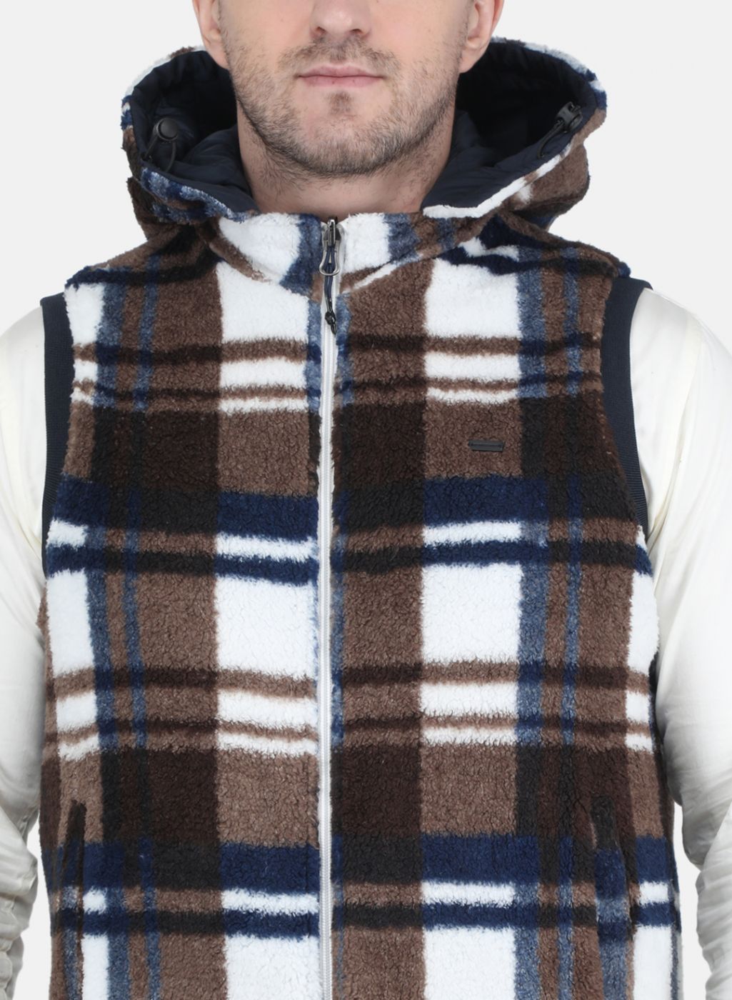 Men NAvy Blue Reversible Solid Jacket