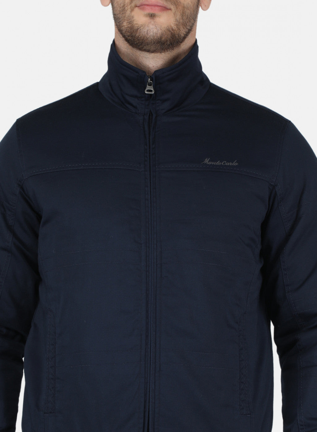 Men Blue Solid Jacket