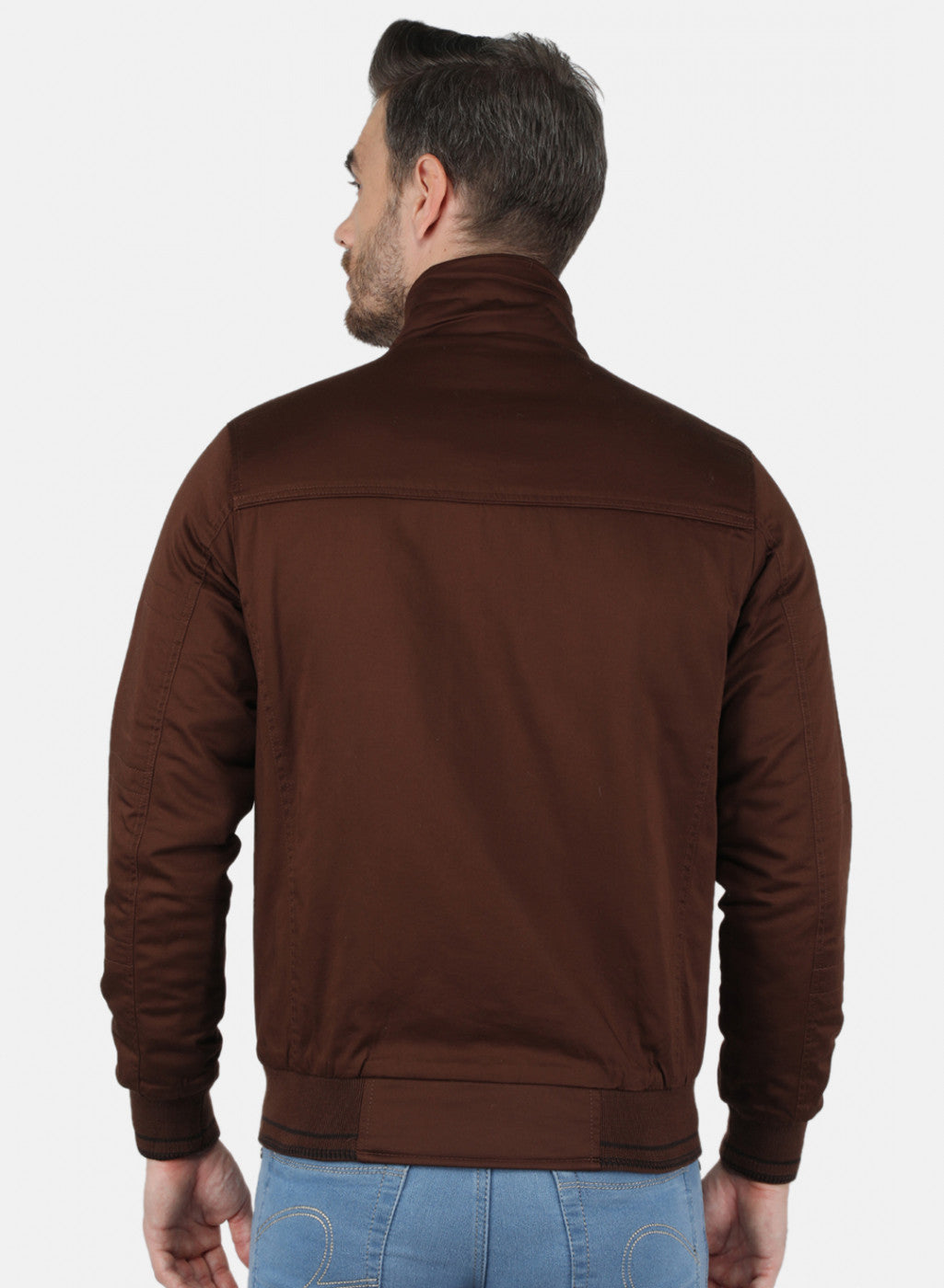 Men Brown Solid Jacket