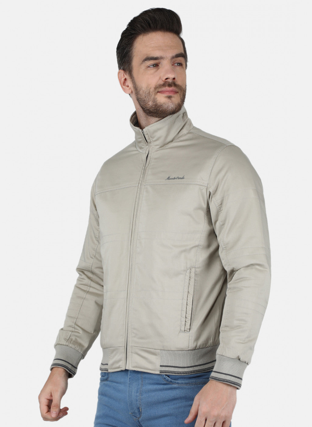 Men Grey Solid Jacket