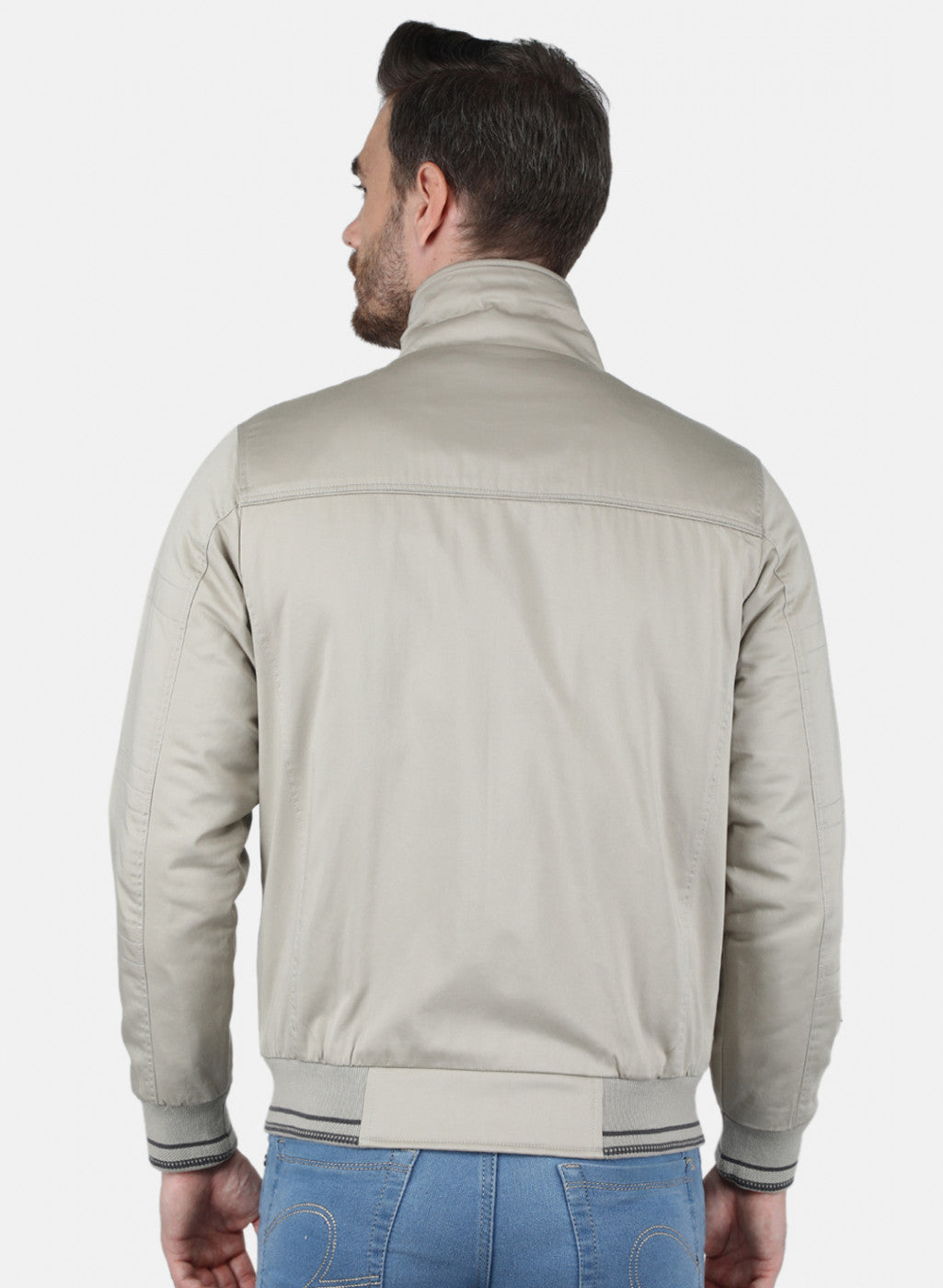 Men Grey Solid Jacket