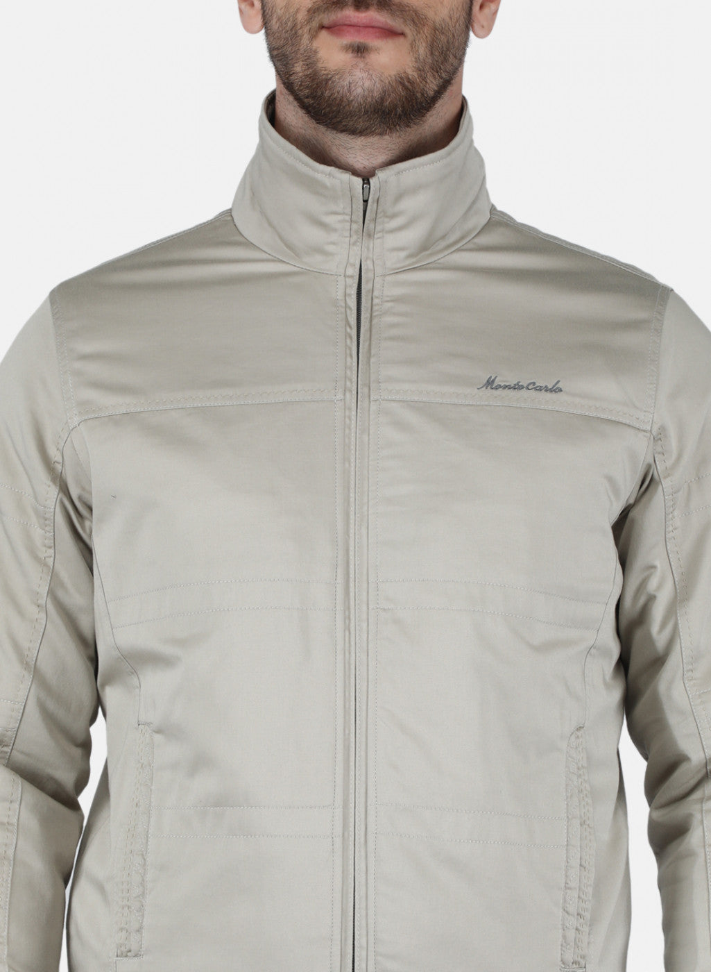 Men Grey Solid Jacket