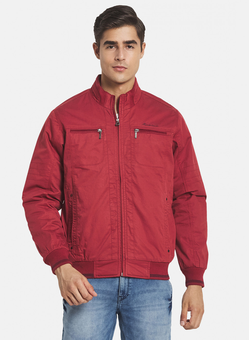Men Red Solid Jacket