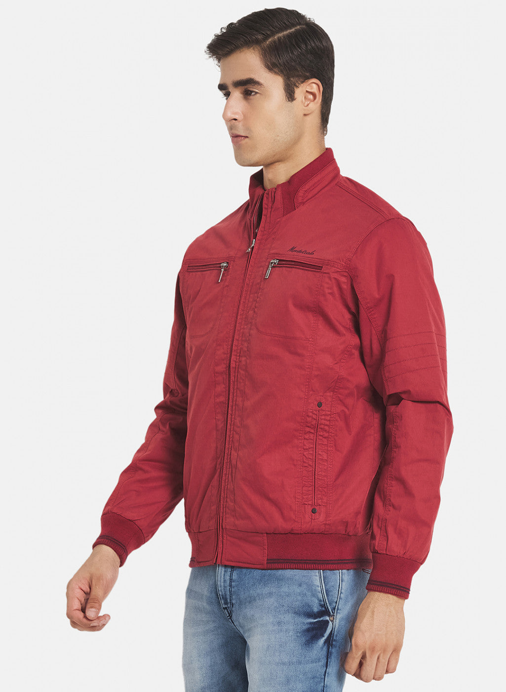 Men Red Solid Jacket