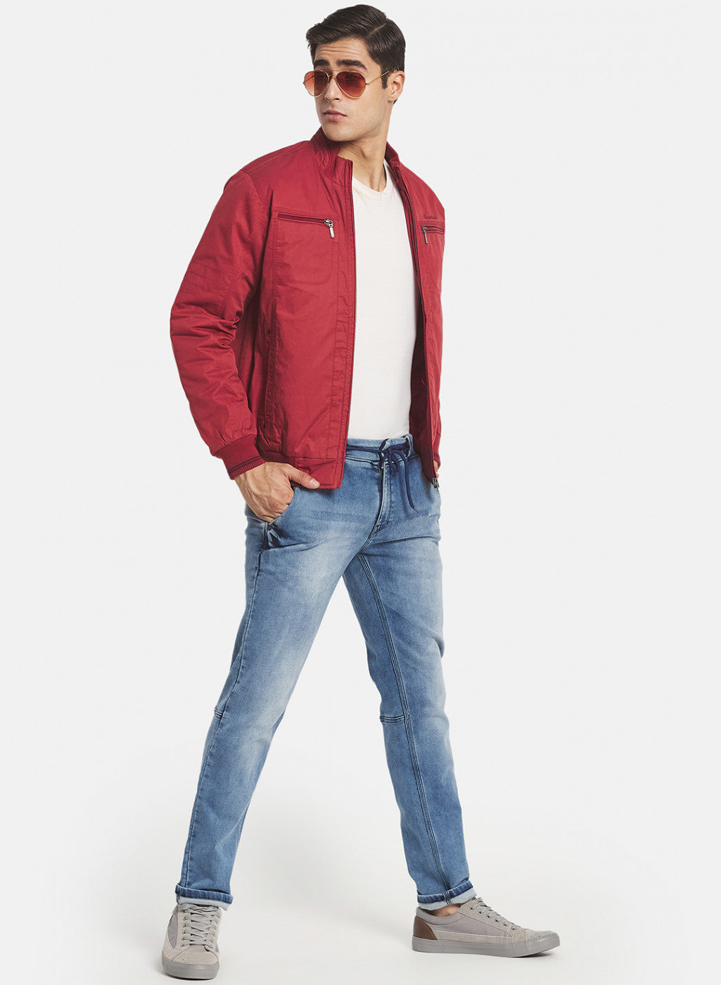 Men Red Solid Jacket
