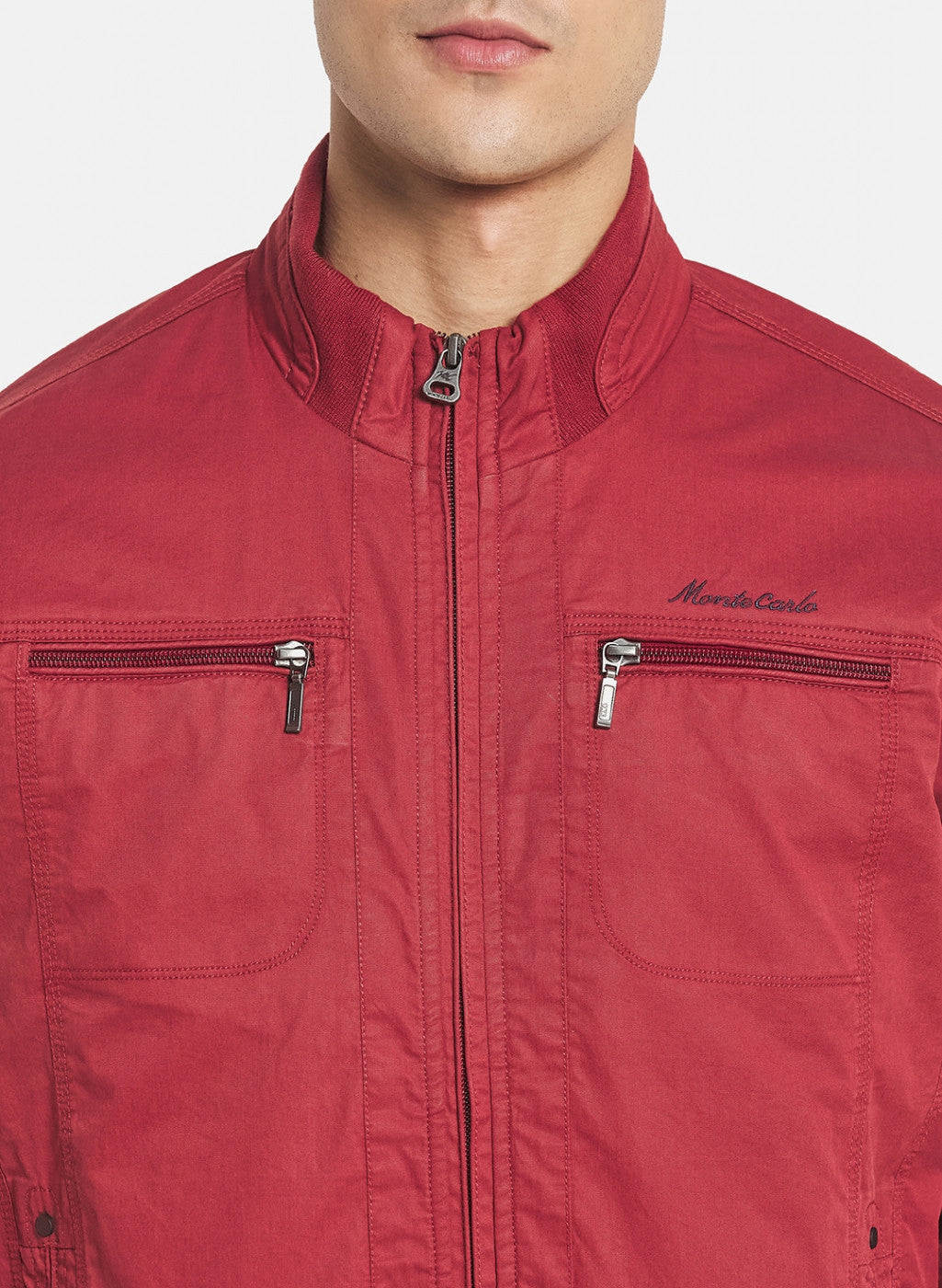 Men Red Solid Jacket