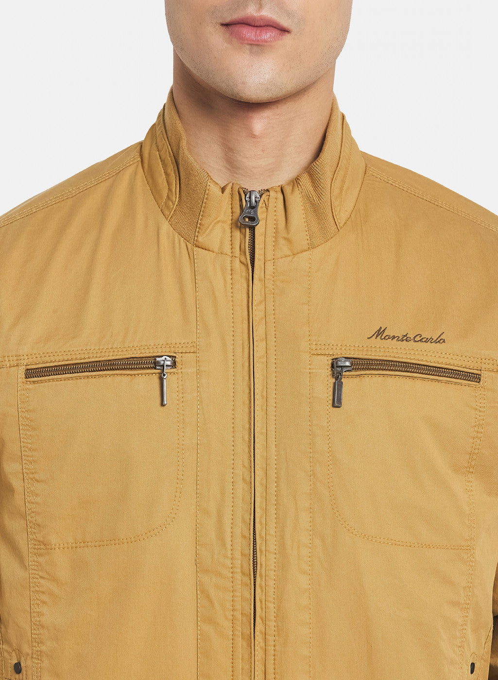 Men Mustard Solid Jacket