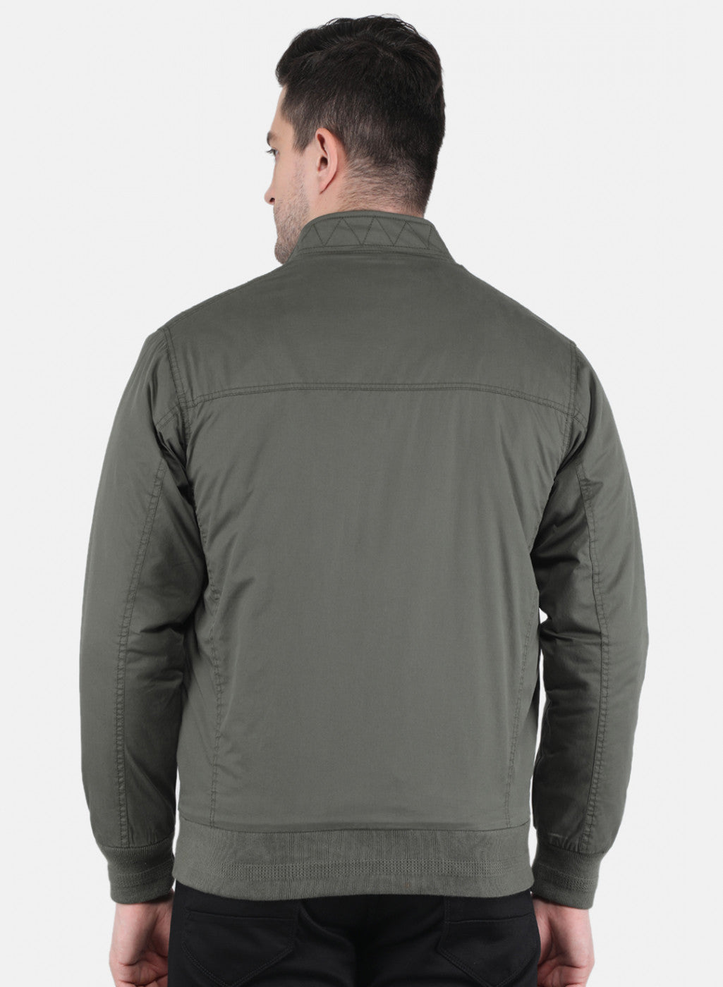 Men Olive Solid Jacket