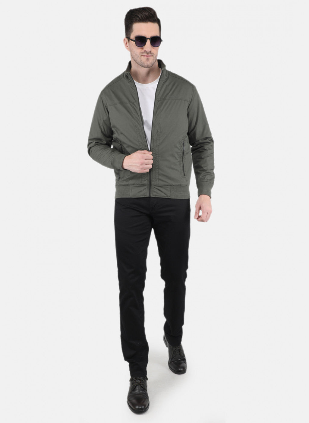 Men Olive Solid Jacket