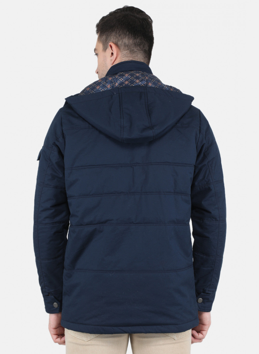 Men Blue Solid Jacket