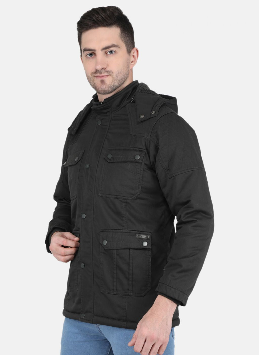 Men Olive Solid Jacket