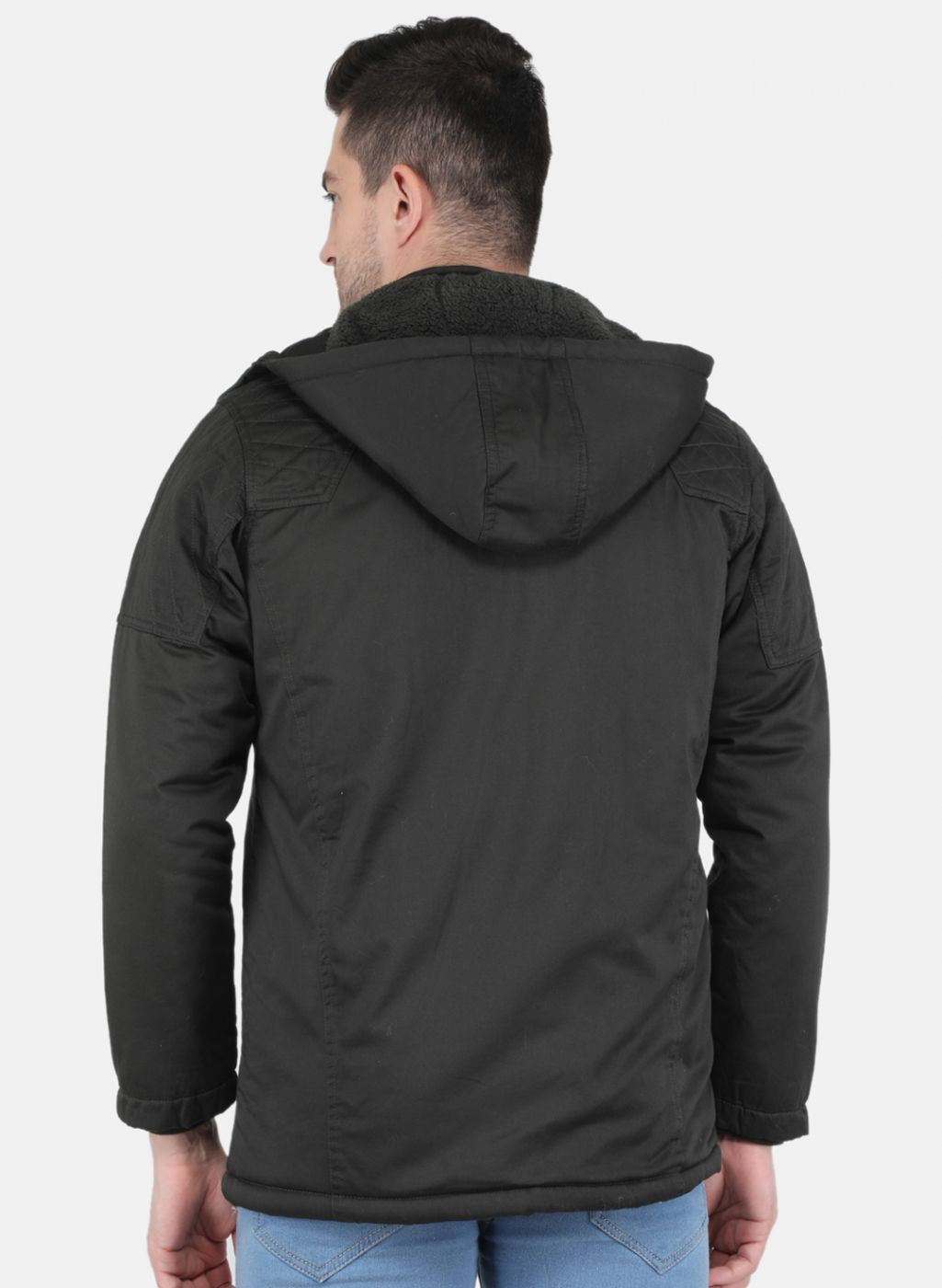 Men Olive Solid Jacket