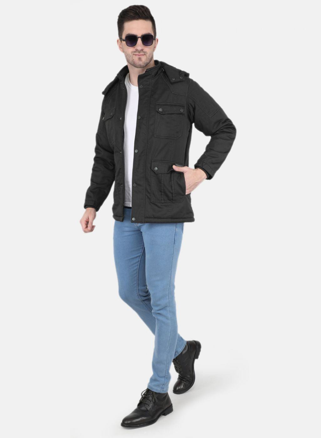 Men Olive Solid Jacket