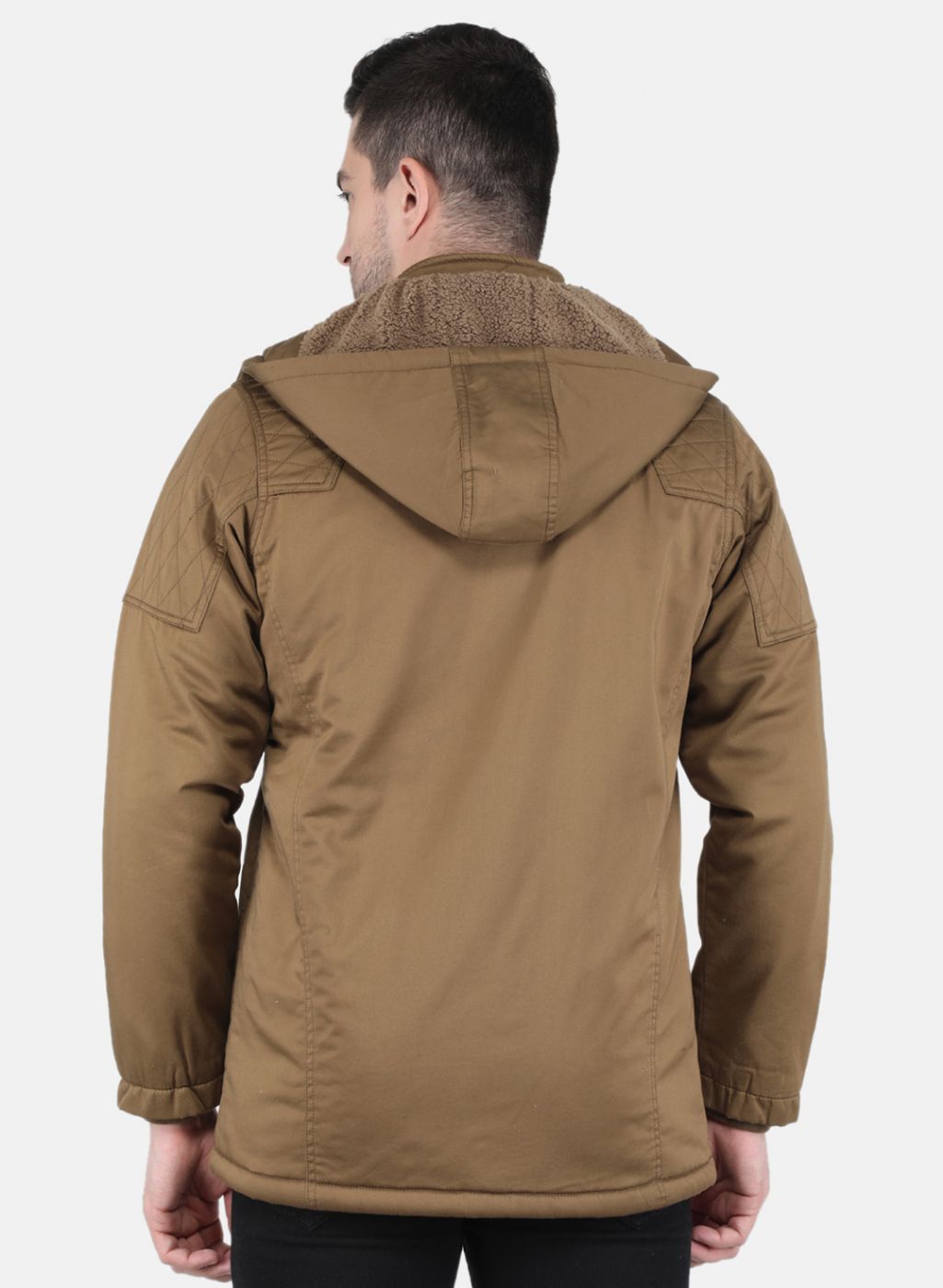 Men Brown Solid Jacket