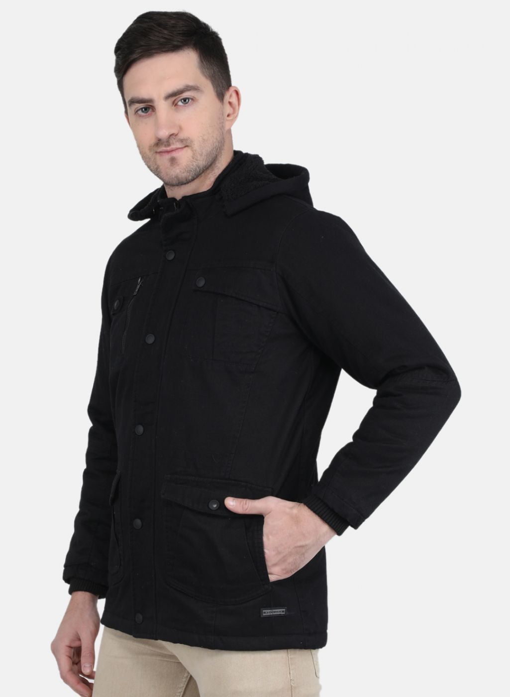 Men Black Solid Jacket