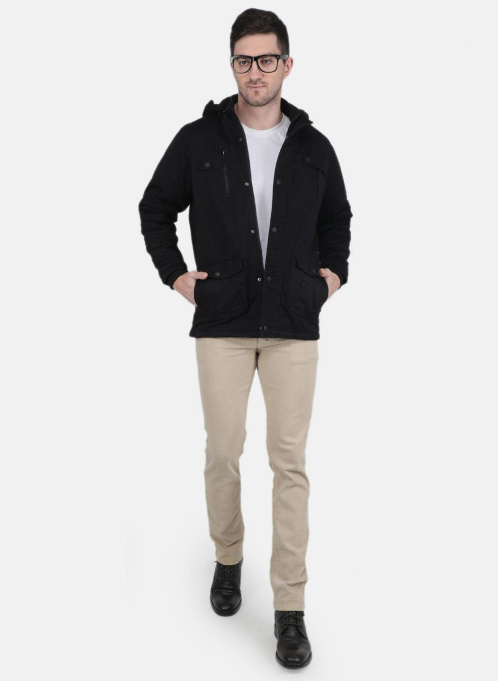 Men Black Solid Jacket