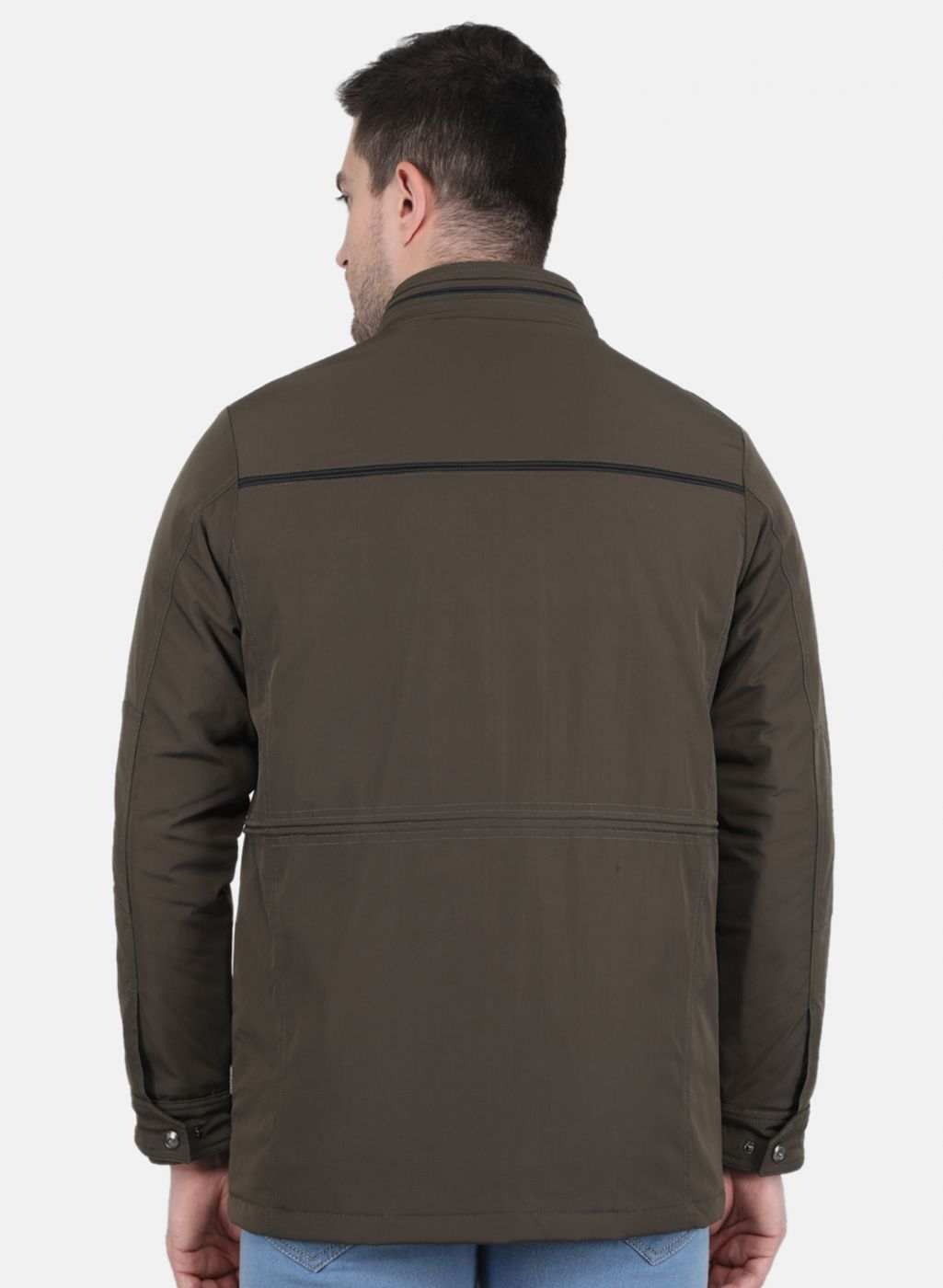 Men Brown Solid Jacket