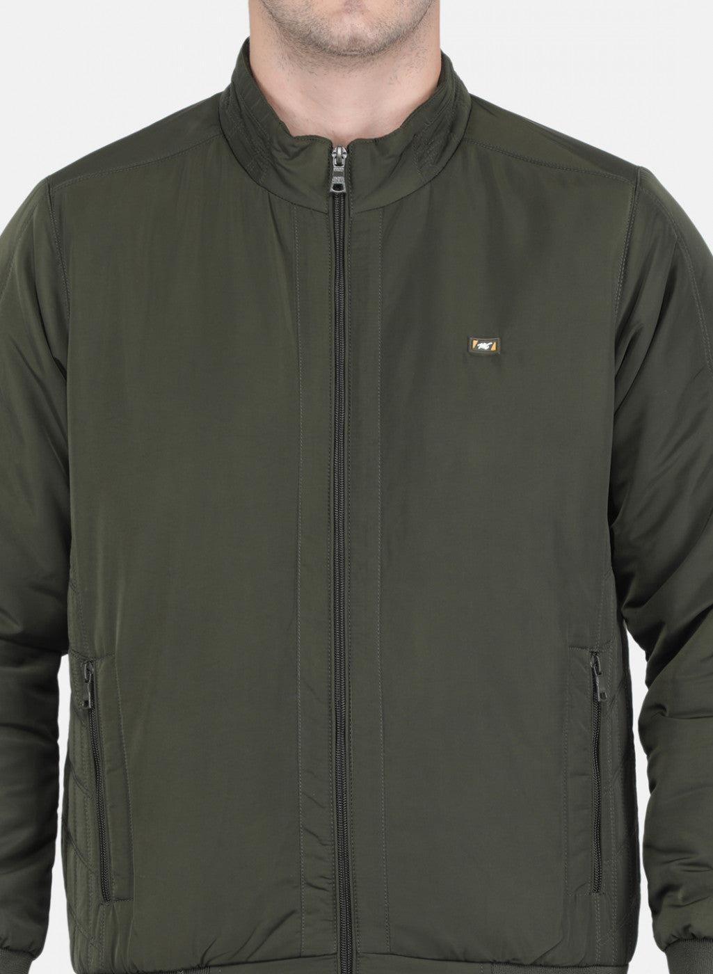 Men Olive Solid Jacket