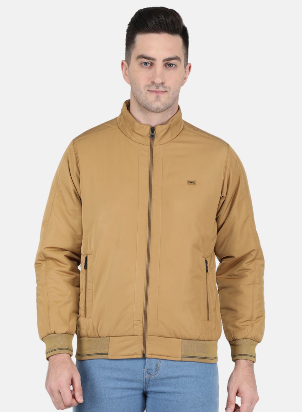 Men Mustard Solid Jacket