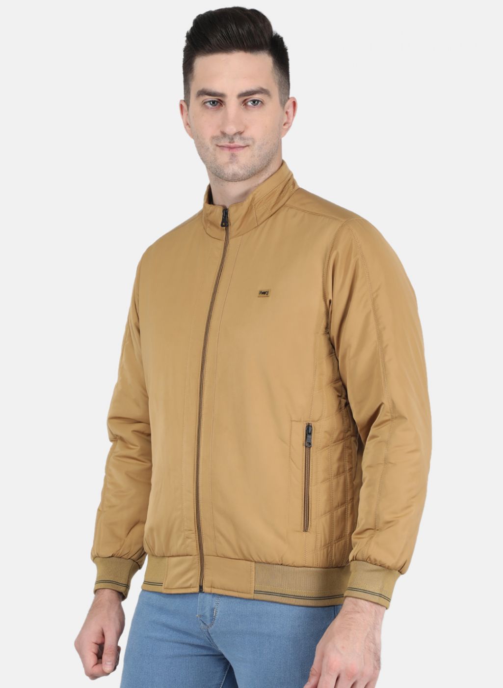 Men Mustard Solid Jacket