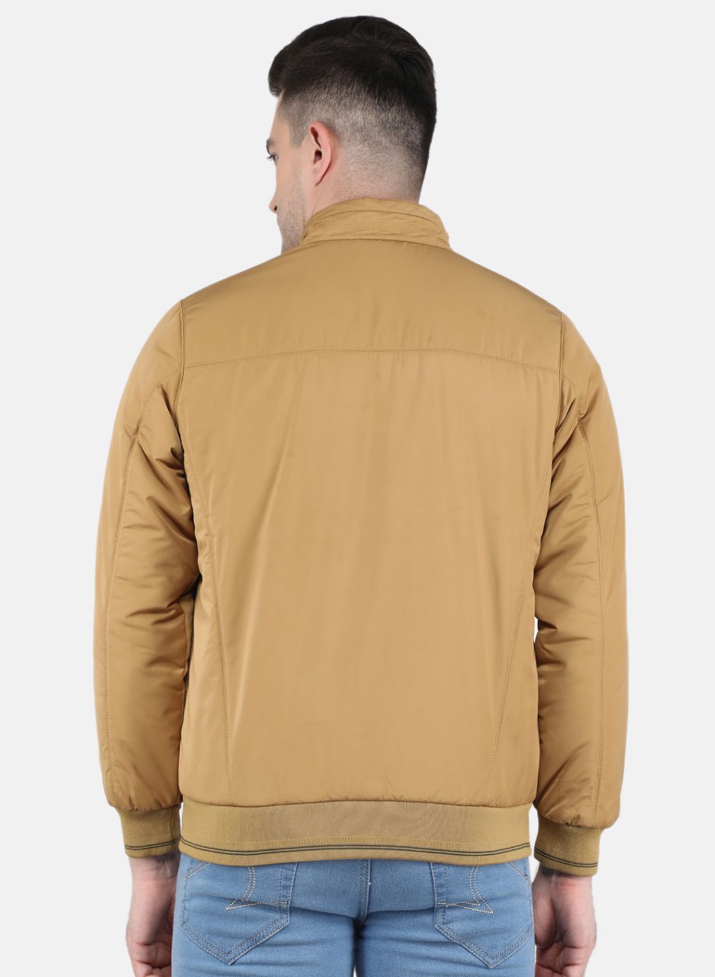 Men Mustard Solid Jacket
