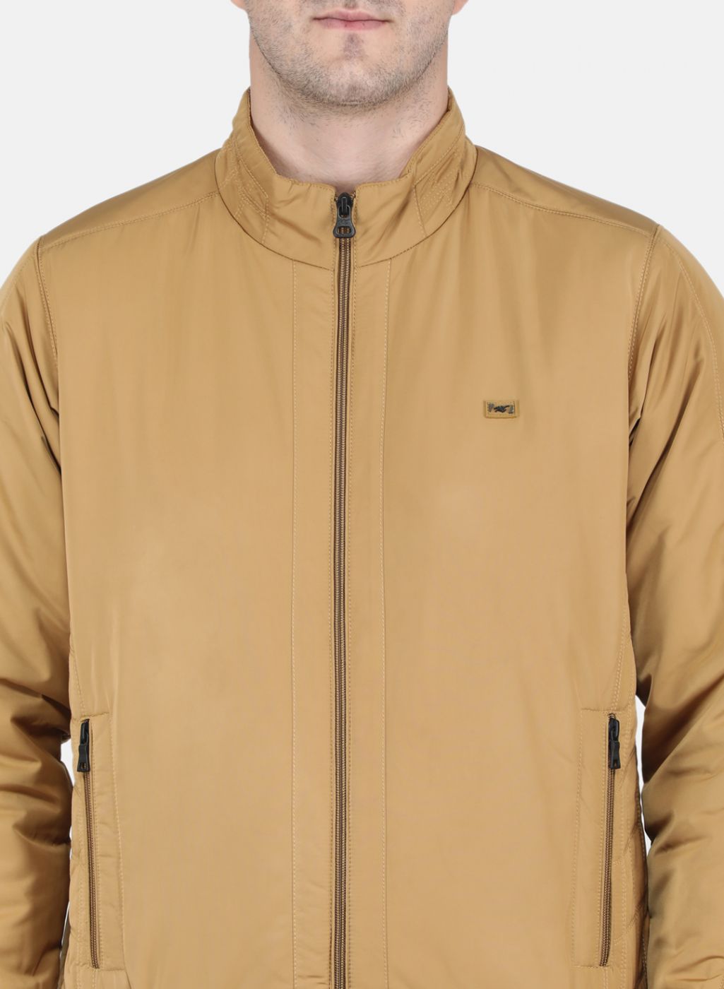 Men Mustard Solid Jacket