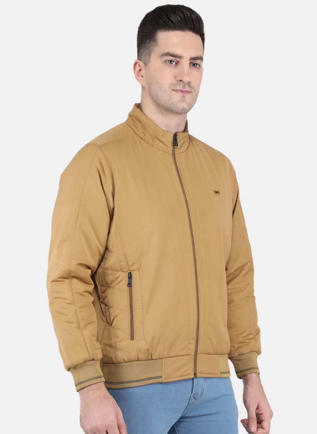 Men Mustard Solid Jacket
