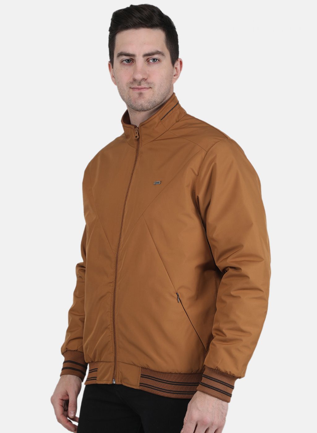 Men Brown Solid Jacket