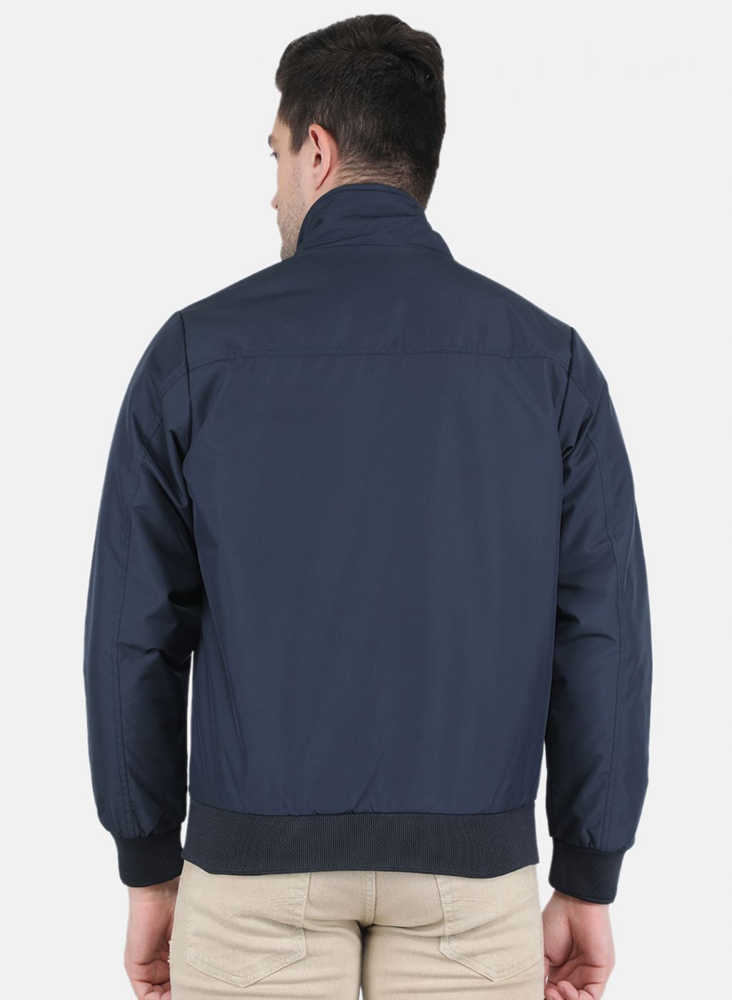 Men NAvy Blue Solid Jacket