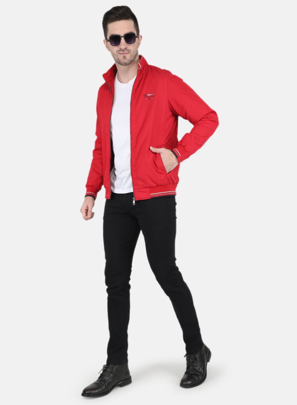 Men Red Solid Jacket