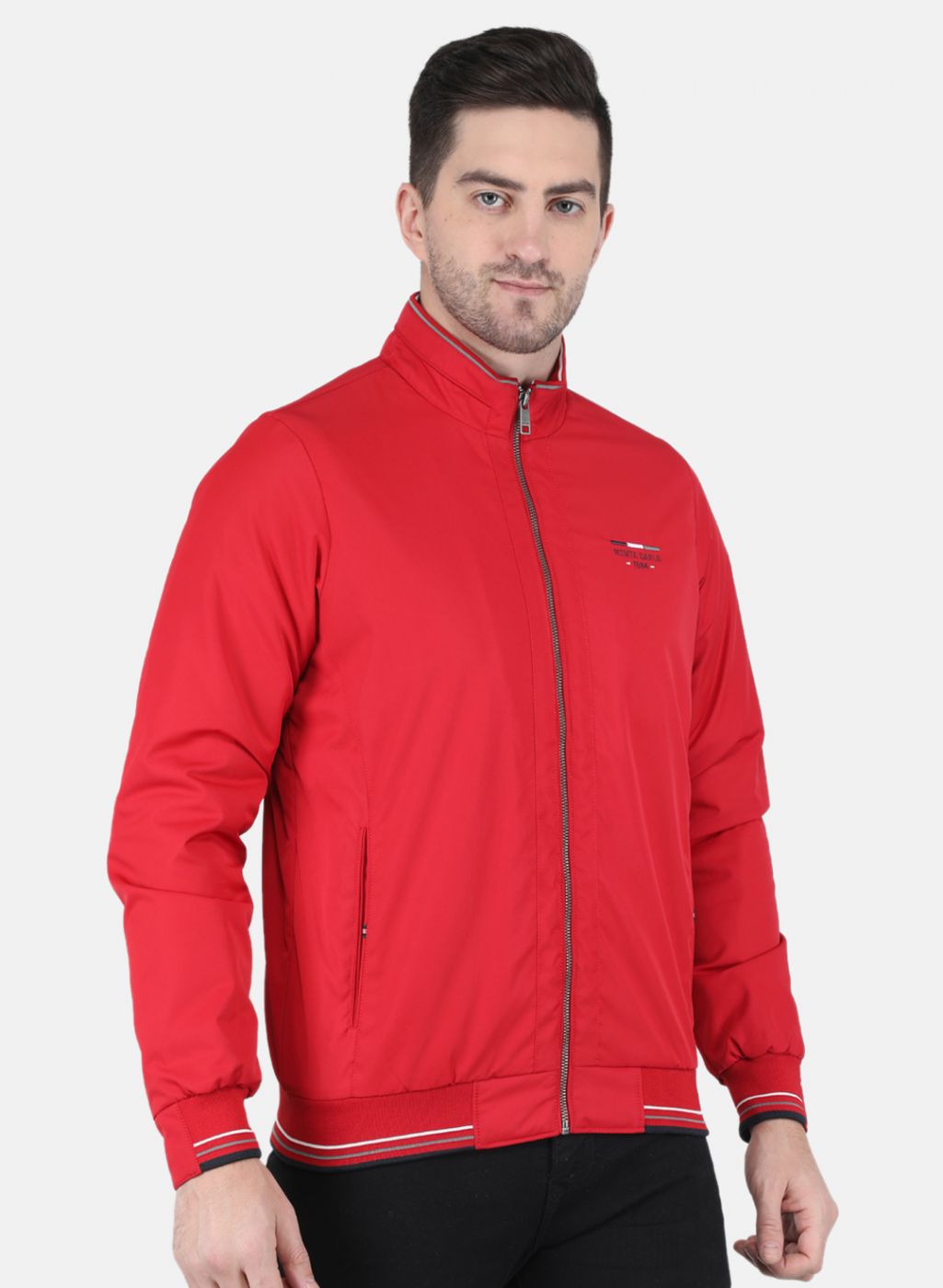 Men Red Solid Jacket