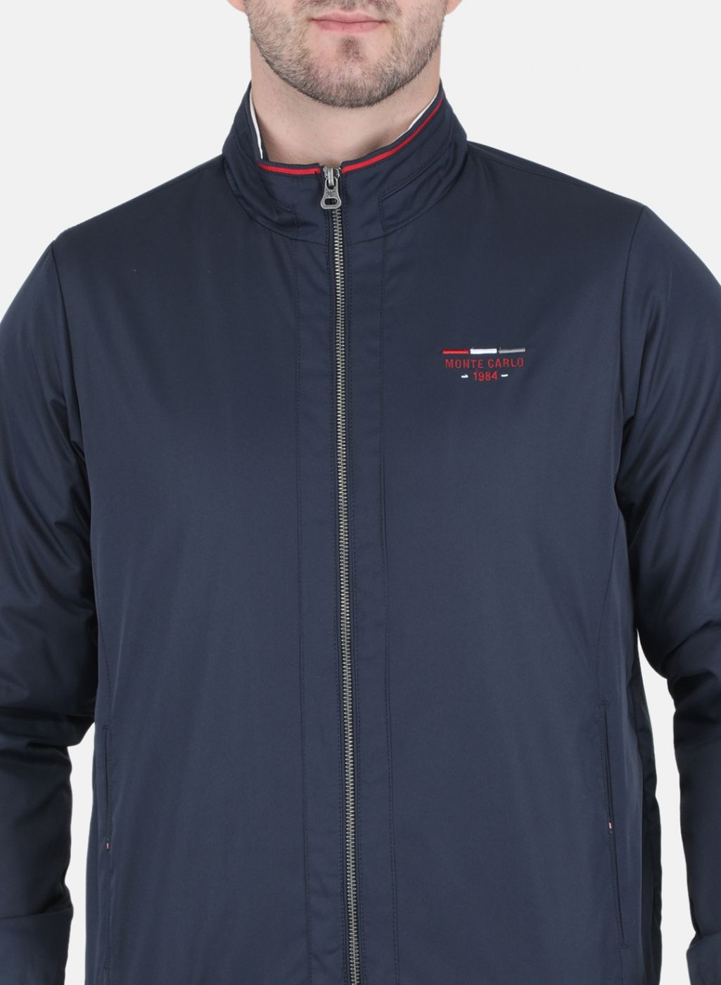 Men NAvy Blue Solid Jacket