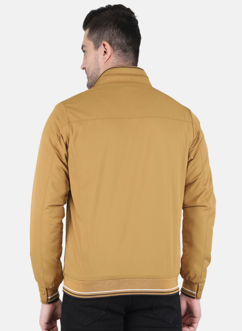 Men Mustard Solid Jacket