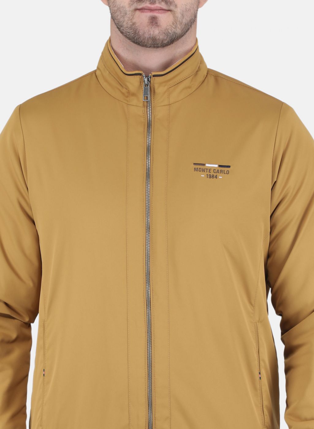 Men Mustard Solid Jacket