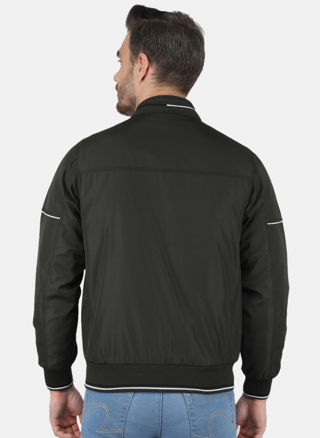 Men Olive Solid Jacket