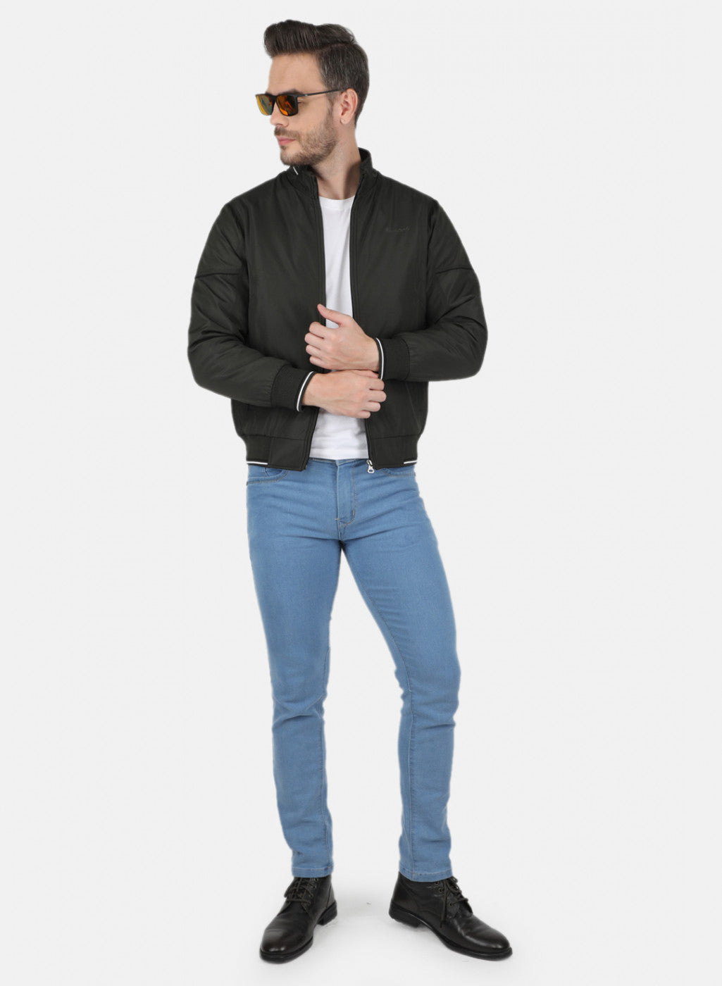 Men Olive Solid Jacket