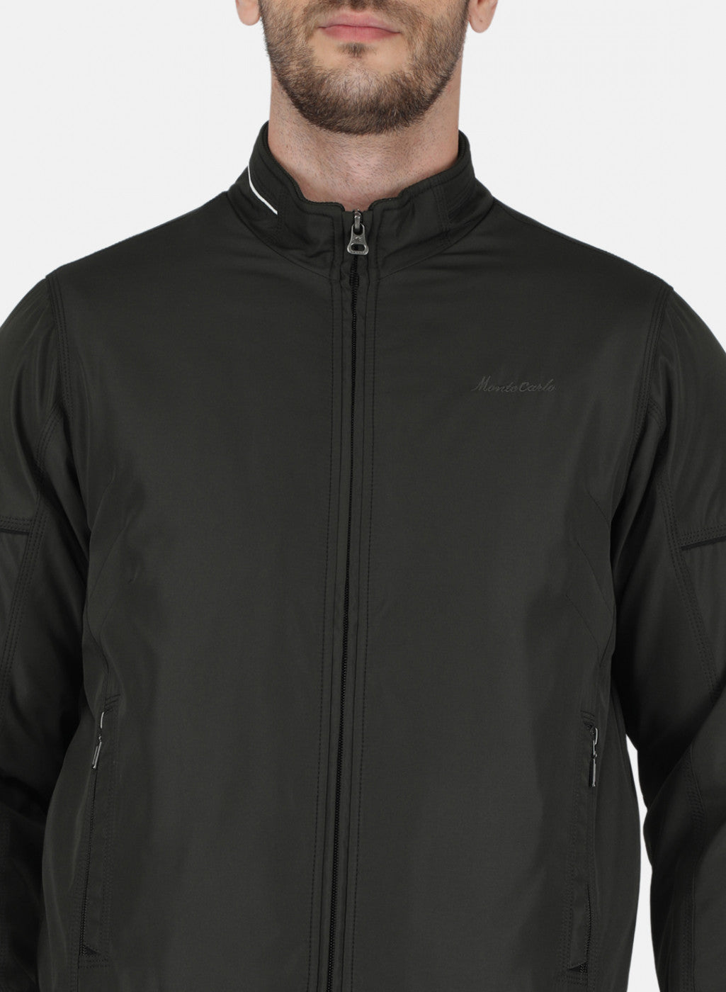 Men Olive Solid Jacket