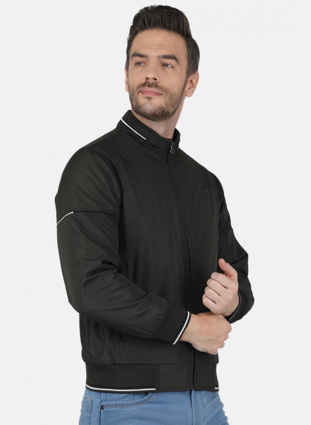 Men Olive Solid Jacket