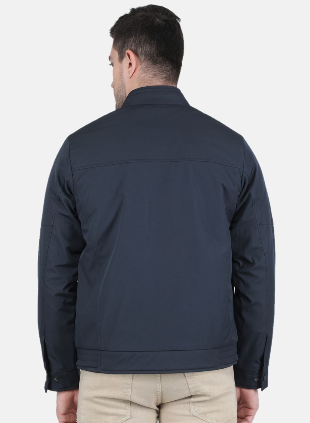 Men NAvy Blue Printed Jacket