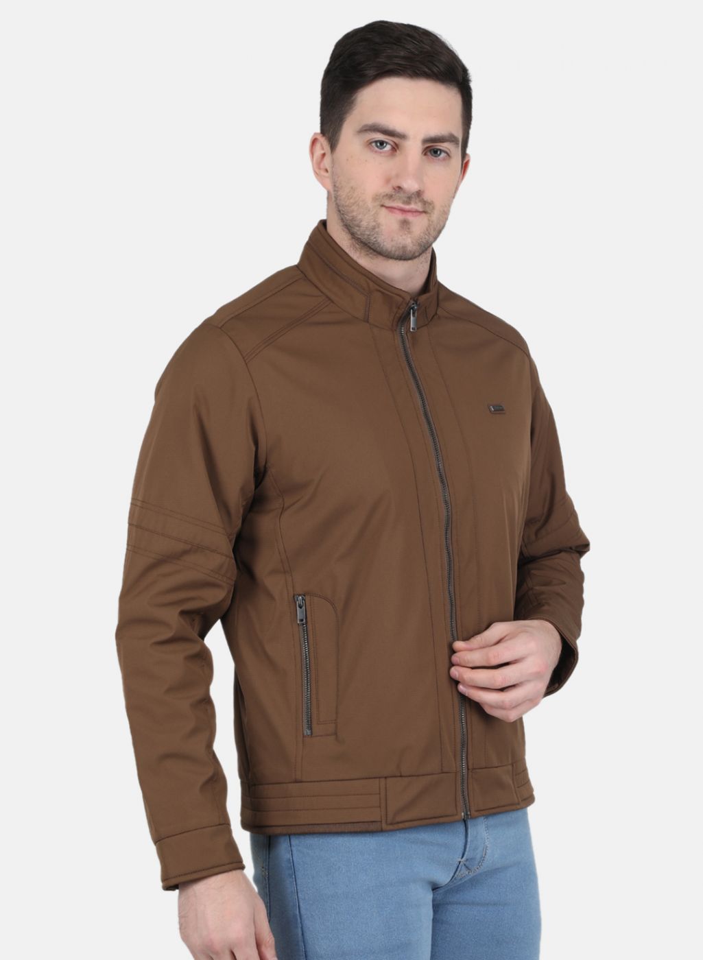 Men Brown Printed Jacket