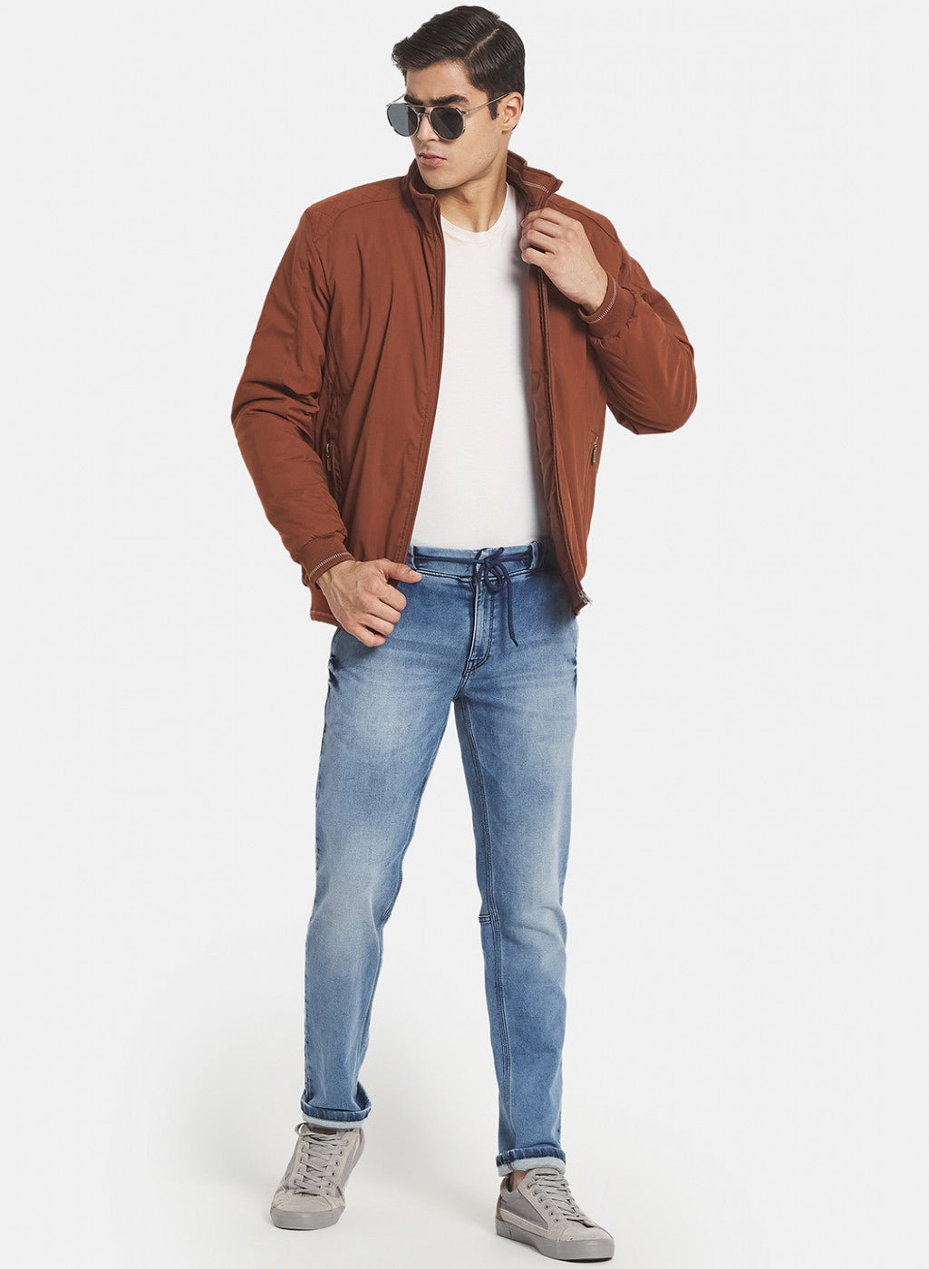 Men Rust Orange Solid Jacket