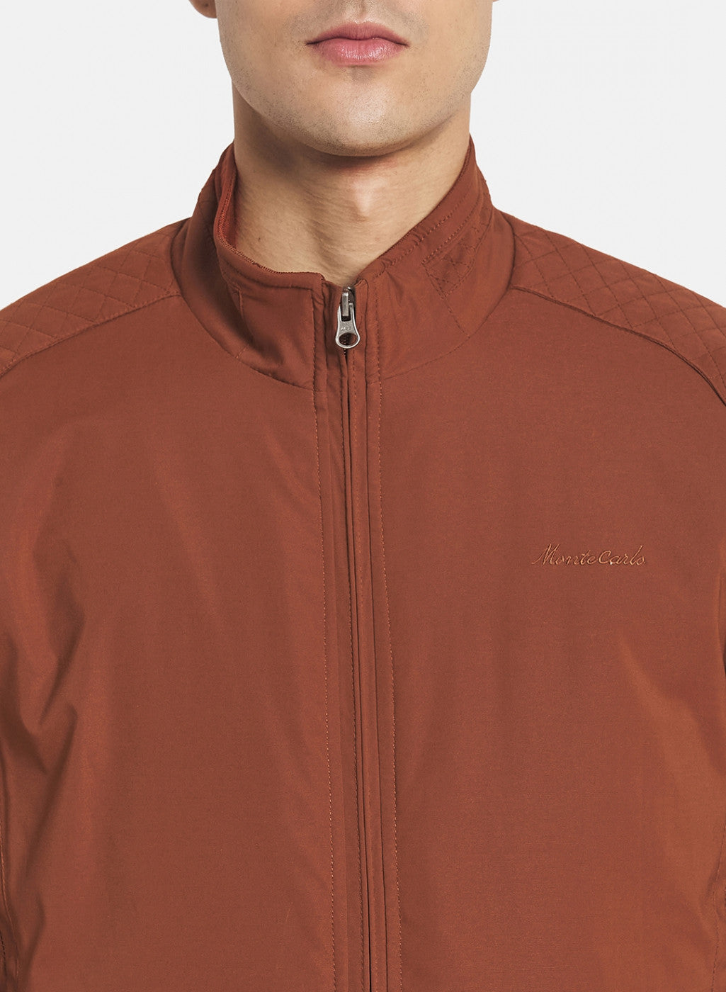 Men Rust Orange Solid Jacket