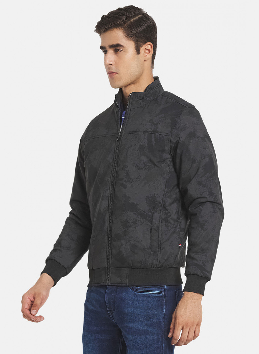 Men Olive Printed Jacket